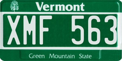 VT license plate XMF563