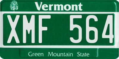 VT license plate XMF564
