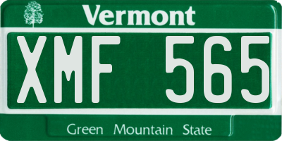 VT license plate XMF565