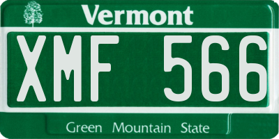 VT license plate XMF566