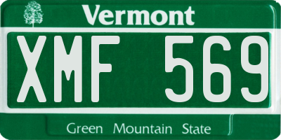 VT license plate XMF569