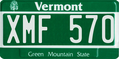 VT license plate XMF570