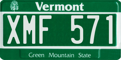 VT license plate XMF571
