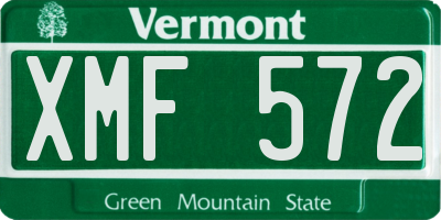 VT license plate XMF572