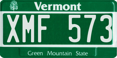 VT license plate XMF573