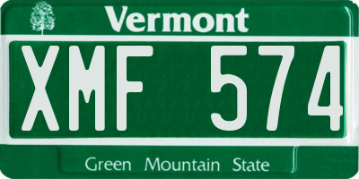 VT license plate XMF574