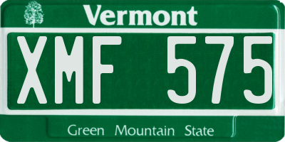 VT license plate XMF575