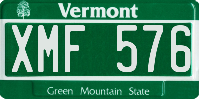 VT license plate XMF576