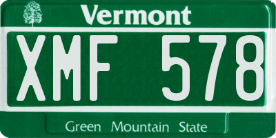 VT license plate XMF578