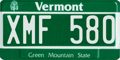 VT license plate XMF580