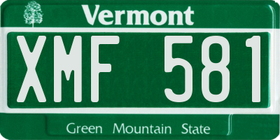 VT license plate XMF581