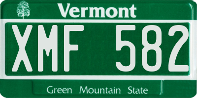 VT license plate XMF582