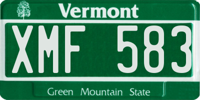VT license plate XMF583