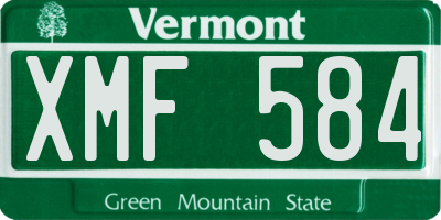VT license plate XMF584