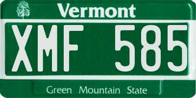 VT license plate XMF585