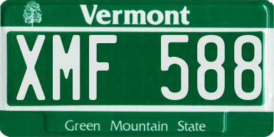 VT license plate XMF588