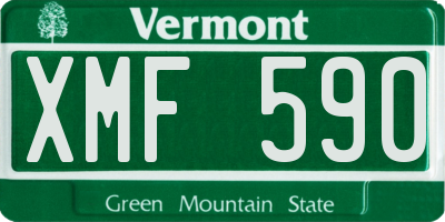 VT license plate XMF590