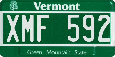 VT license plate XMF592
