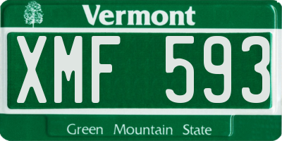 VT license plate XMF593