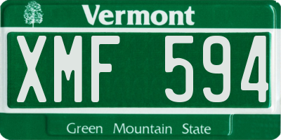 VT license plate XMF594