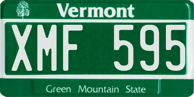 VT license plate XMF595