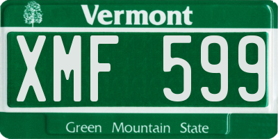 VT license plate XMF599