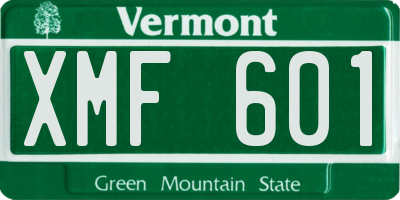 VT license plate XMF601