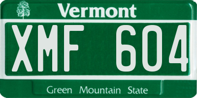 VT license plate XMF604
