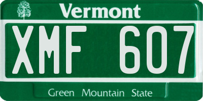 VT license plate XMF607