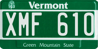 VT license plate XMF610