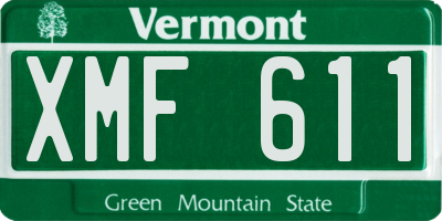 VT license plate XMF611