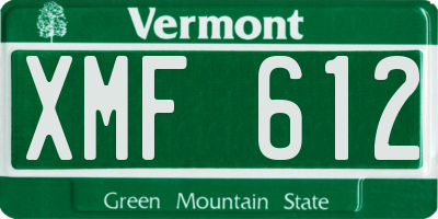 VT license plate XMF612