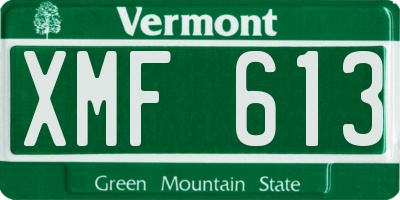 VT license plate XMF613