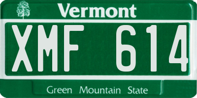 VT license plate XMF614