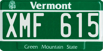 VT license plate XMF615