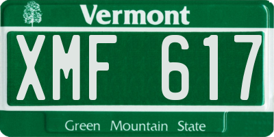 VT license plate XMF617