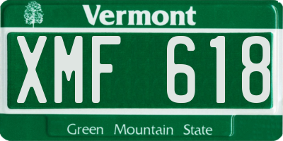VT license plate XMF618
