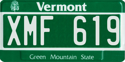 VT license plate XMF619