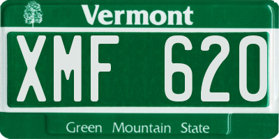 VT license plate XMF620