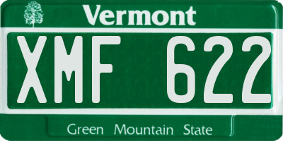 VT license plate XMF622