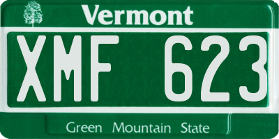 VT license plate XMF623