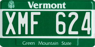 VT license plate XMF624
