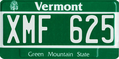 VT license plate XMF625