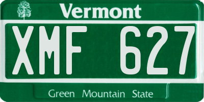 VT license plate XMF627