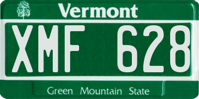 VT license plate XMF628