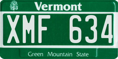 VT license plate XMF634