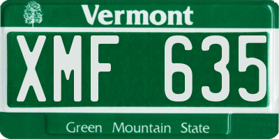VT license plate XMF635