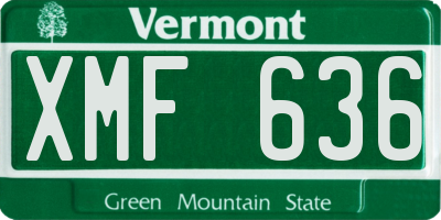 VT license plate XMF636