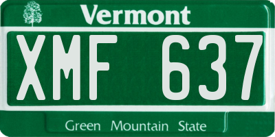 VT license plate XMF637