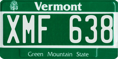 VT license plate XMF638